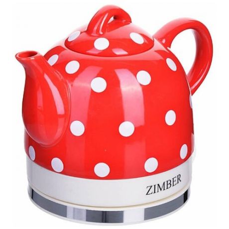 Чайник Zimber ZM-11226, красный в горошек