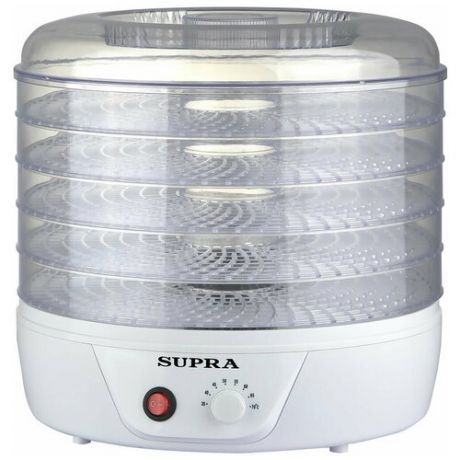 Электросушилка Supra DFS-321 для овощей, фруктов, ягод, грибов и мяса с 5 съемными прозрачными секциями, 350 Вт