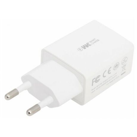 СЗУ с 2 USB выходами WK Suda Series Charger WP- U60i 2,4A + кабель Apple 8 pin (белое)