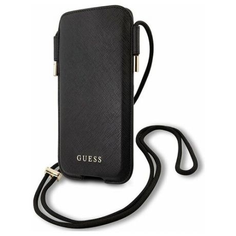 Чехол-сумка CG Mobile Guess Pouch PU Saffiano 4G (M size) для iPhone 12/12 Pro, цвет Черный (GUHCP12MSAPSBK) GUHCP12MSAPSBK