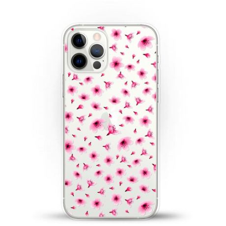 Силиконовый чехол Цветы розовые на Apple iPhone 12 Pro