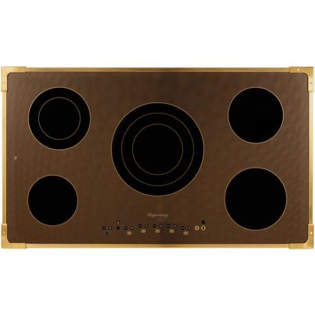 Электрическая варочная панель Kuppersberg FA9RC BRONZE, цвет панели черный, цвет рамки коричневый