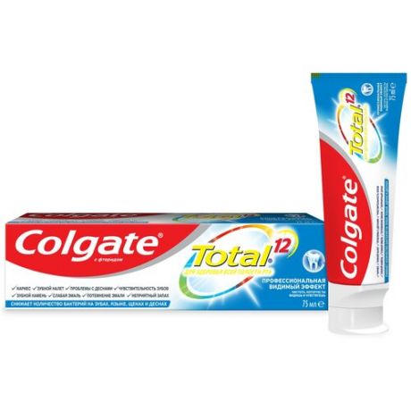 Зубная паста Colgate Total 12 Профессиональная Видимый Эффект комплексная антибактериальная, 75 мл