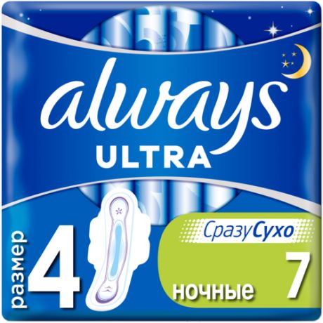 Always прокладки Ultra Night, 6 капель, 26 шт.