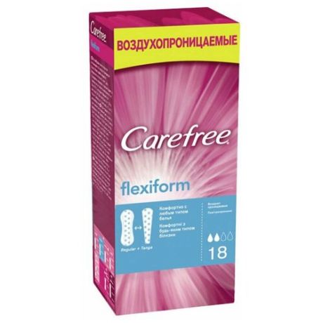 Carefree салфетки ежедневные FlexiForm без запаха, 2 капли, 30 шт.