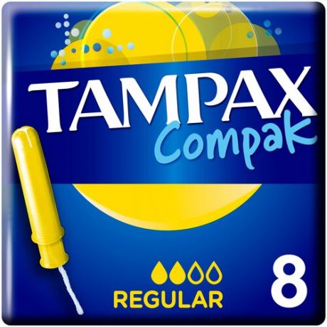TAMPAX тампоны Compak Regular с аппликатором, 2 капли, 16 шт.