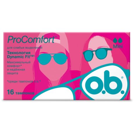 O.b. тампоны ProComfort Mini, 2 капли, 16 шт.