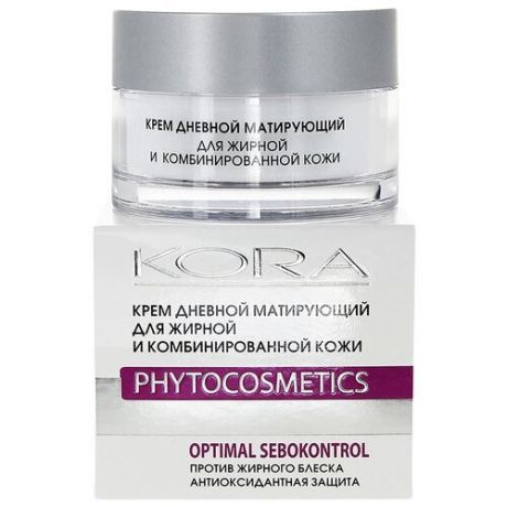 Kora Phytocosmetics Крем дневной матирующий для лица для жирной и комбинированной кожи, 50 мл
