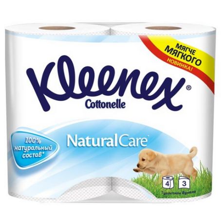 Туалетная бумага Kleenex Natural care трёхслойная 4 рул.