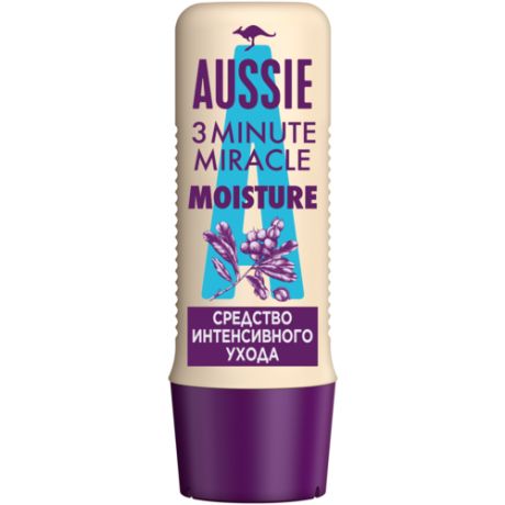 Aussie 3 Minute Miracle Moisture Средство интенсивного ухода для сухих и поврежденных волос, 250 мл, бутылка