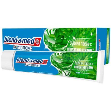 Зубная паста Blend-a-med Комплекс с ополаскивателем Свежесть трав, мята и чебрец, 100 мл