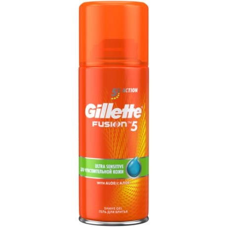 Гель для бритья Fusion 5 для чувствительной кожи Gillette, 200 мл