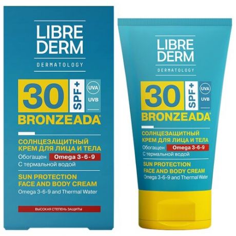 Librederm Bronzeada солнцезащитный крем для лица и тела Omega 3-6-9 SPF 30 150 мл