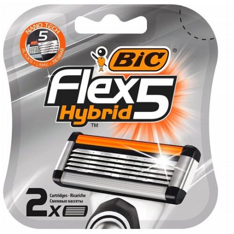 Сменные кассеты Bic 5 Flex Hybrid, 2 шт.