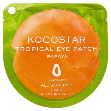 Kocostar Гидрогелевые патчи для глаз Tropical Eye Patch Papaya, 60 шт.
