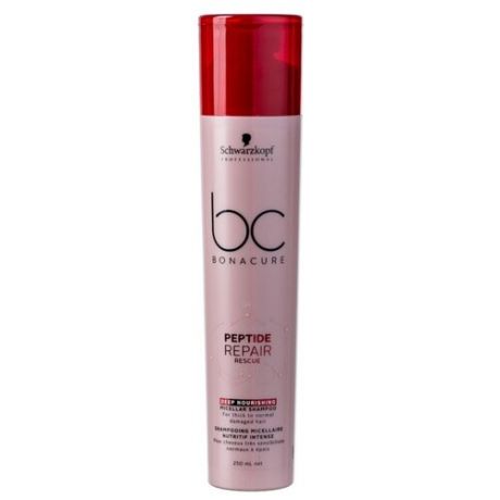 BC Bonacure шампунь Peptide Repair Rescue Deep Nourishing интенсивный питательный мицеллярный для густых и нормальных поврежденных волос, 250 мл