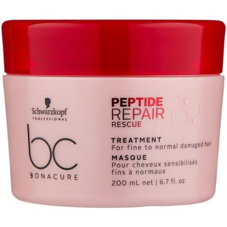 BC Bonacure Peptide Repair Rescue Маска для поврежденных волос, 200 мл, банка