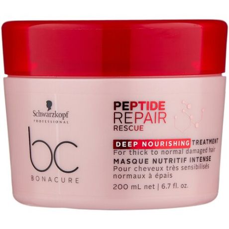 BC Bonacure Peptide Repair Rescue Deep Nourishing Маска для волос интенсивная питательная, 750 мл, бутылка