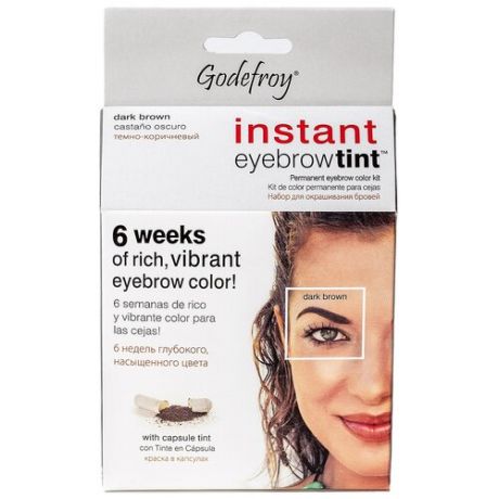 Godefroy Краска-хна для бровей синтетическая в капсулах Instant Eyebrow Tint 15 шт., light brown