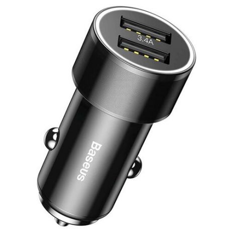 Автомобильное зарядное устройство Baseus Small Screw 3.4A Dual-USB Type-C Car Charging Set TZXLD-B01, черный