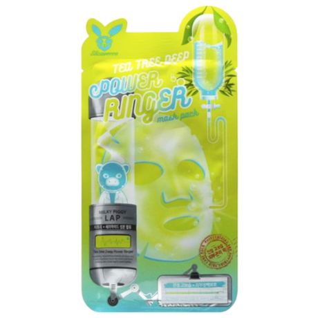 Elizavecca Успокаивающая тканевая маска с экстрактом чайного дерева Tea Tree Deep Power Ringer Mask Pack, 23 мл