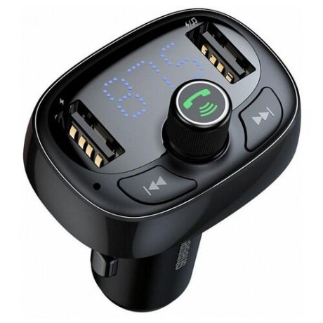 Автомобильное зарядное устройство Baseus T typed Bluetooth MP3 charger with car holder, черный