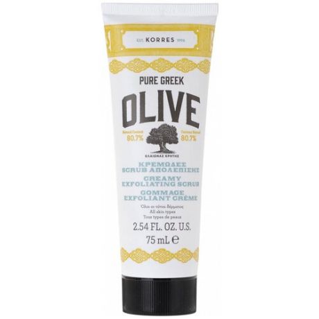 KORRES скраб для лица Olive creamy exfoliating scrub 75 мл