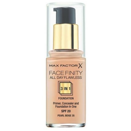 Max Factor Тональная эмульсия Facefinity All Day Flawless 3-in-1, SPF 20, 30 мл, оттенок: 40 Light Ivory