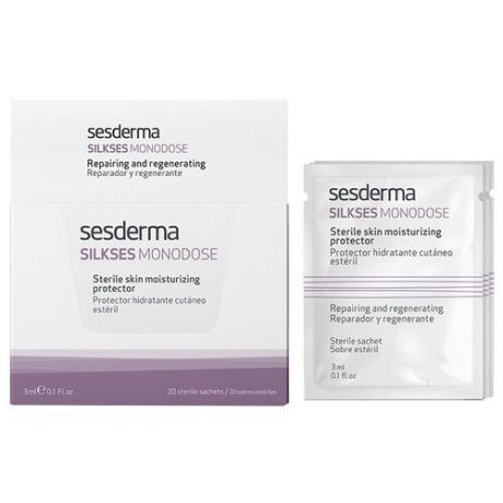 SesDerma Silkses Monodose Sterile Skin Moisturizing Protector Увлажняющий крем-протектор в индивидуальных упаковках для лица, 3 мл , 20 шт.