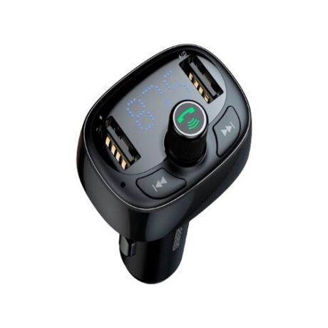Автомобильное зарядное устройство Baseus T typed Bluetooth MP3 charger with car holder (Standard edition), черный