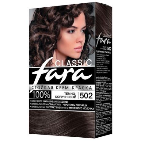 Fara Classic Стойкая крем-краска для волос, 501а, иссиня-черный