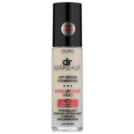 Ingrid Cosmetics Тональная сыворотка Dr Make up, SPF 8, 30 мл, оттенок: 100 Слоновая кость