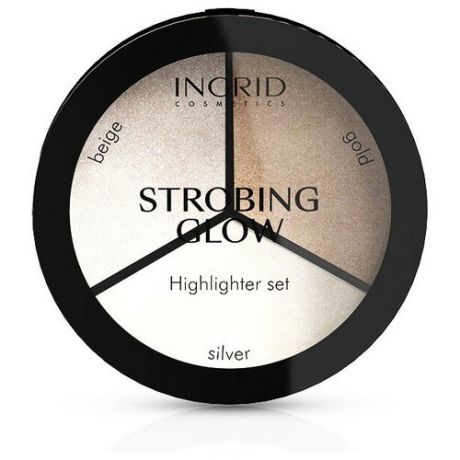 Ingrid Cosmetics Палетка для стробинга Strobing Glow, beige/gold/silver