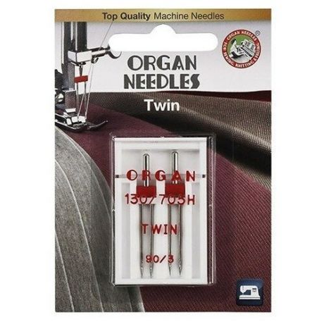 Игла/иглы Organ Twin 90/3 серебристый