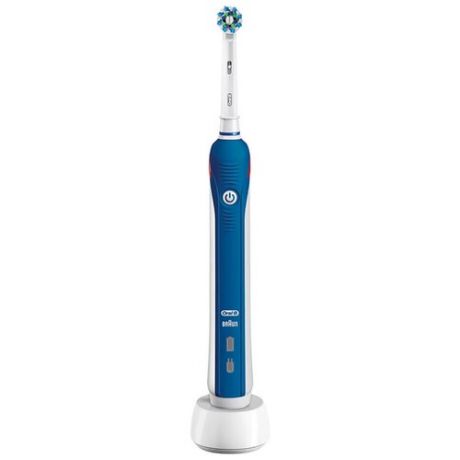 Электрическая зубная щетка Oral-B PRO 2 2000 Cross Action, подарочный набор, белый/синий