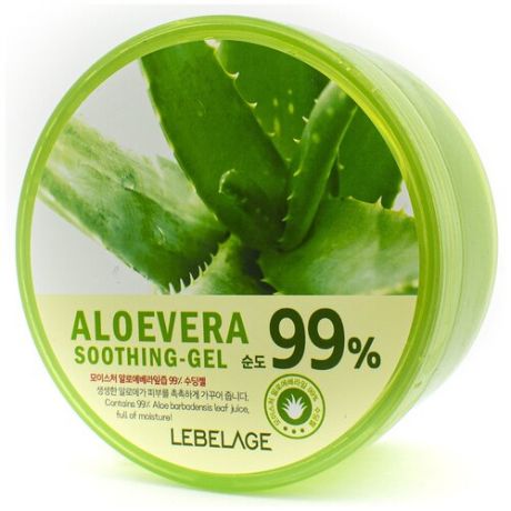 Lebelage Гель для тела Aloe Vera 99% Soothing Gel универсальный с экстрактом алоэ, 300 мл