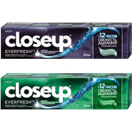 Набор зубных паст CloseUp Everfresh Мятный заряд, 100 мл + Леденящий Эвкалипт, 100 мл