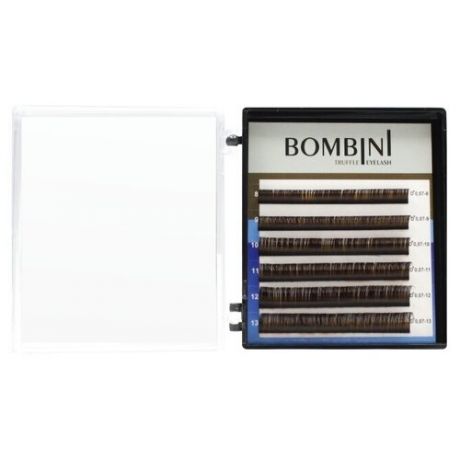 Bombini Ресницы на ленте Mini-mix 8-13 мм D+-изгиб 0.07 мм truffle