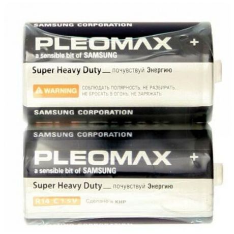Батарейка Pleomax Super Heavy Duty R14 SR2 C, 2 шт.