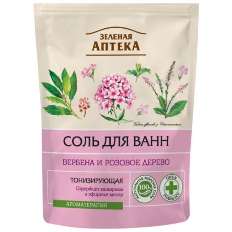 Зелёная Аптека Соль для ванн Вербена и розовое дерево, 500 г