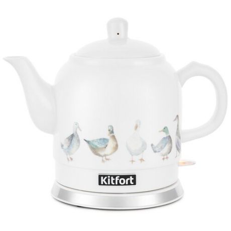 Чайник Kitfort KT-691-2, белый с рисунком