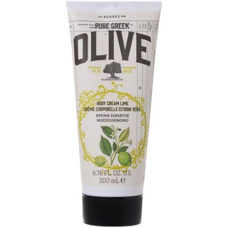 KORRES Крем для тела Pure Greek Olive Олива и лайм, 200 мл
