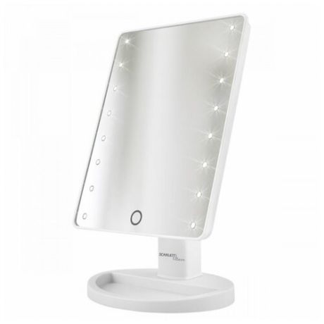 Зеркало косметическое настольное Scarlett SC-MM308L01 с подсветкой белый