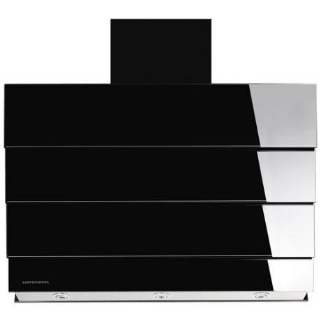 Купольная вытяжка Kuppersberg RAMZ 90 B, цвет корпуса серебристый, цвет окантовки/панели черный