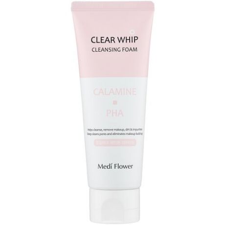 Medi Flower пенка для умывания с каламином и PHA кислотами Clear Whip Cleansing Foam Calamine, 120 мл