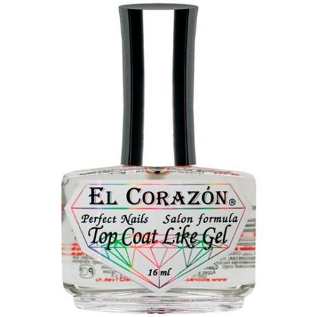 EL Corazon Верхнее покрытие 434 Top Coat Like Gel, прозрачный, 16 мл