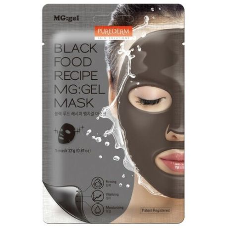 Purederm Гидрогелевая маска Black Food Recipe MG: Gel Mask, 23 г