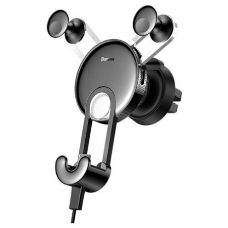 Гравитационный держатель Baseus YY vehicle-mounted phone charging holder with USB cable (SUTYY) черный