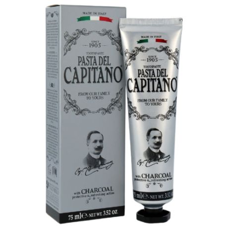 Зубная паста Pasta del Capitano 1905 С древесным углем, 75 мл