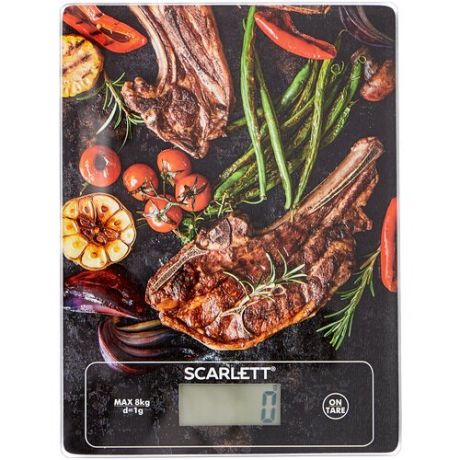Кухонные весы Scarlett SC-KS57P39 черный/коричневый/красный